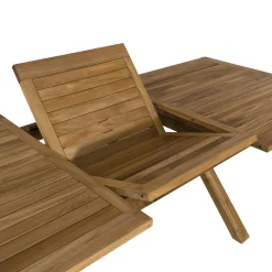Ensemble de repas extérieur en teck pieds en X 6 fauteuils ALERIA