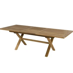 Ensemble de repas extérieur en teck pieds en X 6 fauteuils ALERIA