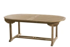 Ensemble de repas extérieur, table en teck extensible 8 chaises ALERIA