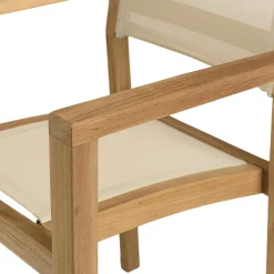 Ensemble de repas extérieur, table en teck extensible 8 fauteuils ALERIA