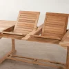 Ensemble de repas table rectangulaire 8 chaises en teck ALERIA
