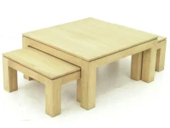 Ensemble de 3 tables basses hévéa HELENA
