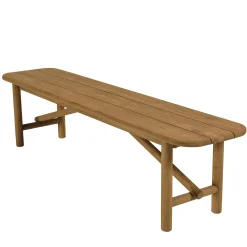 Ensemble table et bancs en teck recyclé ORIA