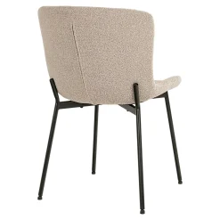Ensemble table et chaises beige bouclette (lot de 9 pièces) AMSTERDAM