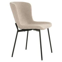 Ensemble table et chaises beige bouclette (lot de 9 pièces) AMSTERDAM