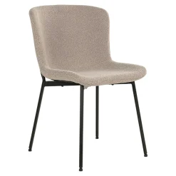 Ensemble table et chaises beige bouclette (lot de 9 pièces) AMSTERDAM