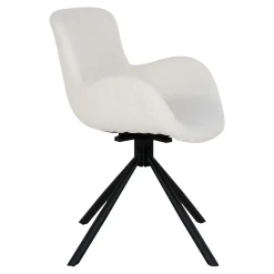 Ensemble table et chaises bouclette blanche (lot de 7 pièces) SAVONE