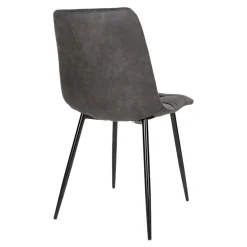 Ensemble table et chaises grises microfibre (lot de 7 pièces) SAVONE