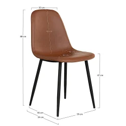 Ensemble table et chaises marron microfibre (lot de 5 pièces) SAVONE