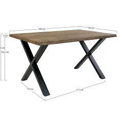 Ensemble table et chaises marron microfibre (lot de 5 pièces) SAVONE