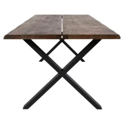 Ensemble table et chaises velours marron (lot de 7 pièces) SAVONE