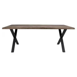 Ensemble table et chaises velours marron (lot de 7 pièces) SAVONE