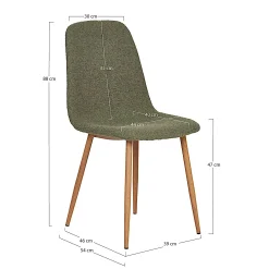 Ensemble table et chaises vertes bouclettes (lot de 9 pièces) AMSTERDAM