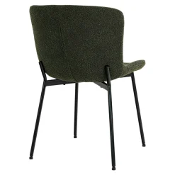 Ensemble table et chaises vertes bouclette (lot de 5 pièces) AMSTERDAM