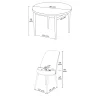 Ensemble table ronde Ø90 cm + 4 chaises noires AROLA