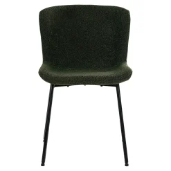 Ens. table ovale décor bois foncé + 6 chaises vertes MATERA
