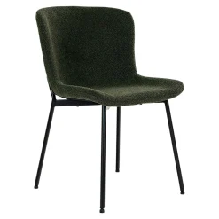Ens. table ovale décor bois foncé + 6 chaises vertes MATERA