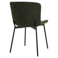 Ens. table ovale décor bois foncé + 6 chaises vertes MATERA