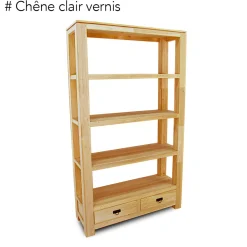 Etagère bibliothèque bois hévéa 110x190cm HELENA