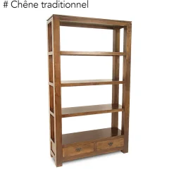 Etagère bibliothèque bois hévéa 110x190cm HELENA