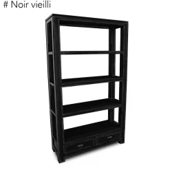 Etagère bibliothèque bois hévéa 110x190cm HELENA