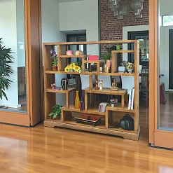 Etagère bibliothèque destructurée hévéa 164x150cm MAORI