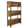 Etagère bibliothèque en bois de pin recyclé 5 niveaux DENVER