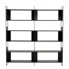 Etagère bois noir et métal 10 niches CORUMBA