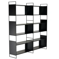Etagère bois noir et métal 10 niches CORUMBA