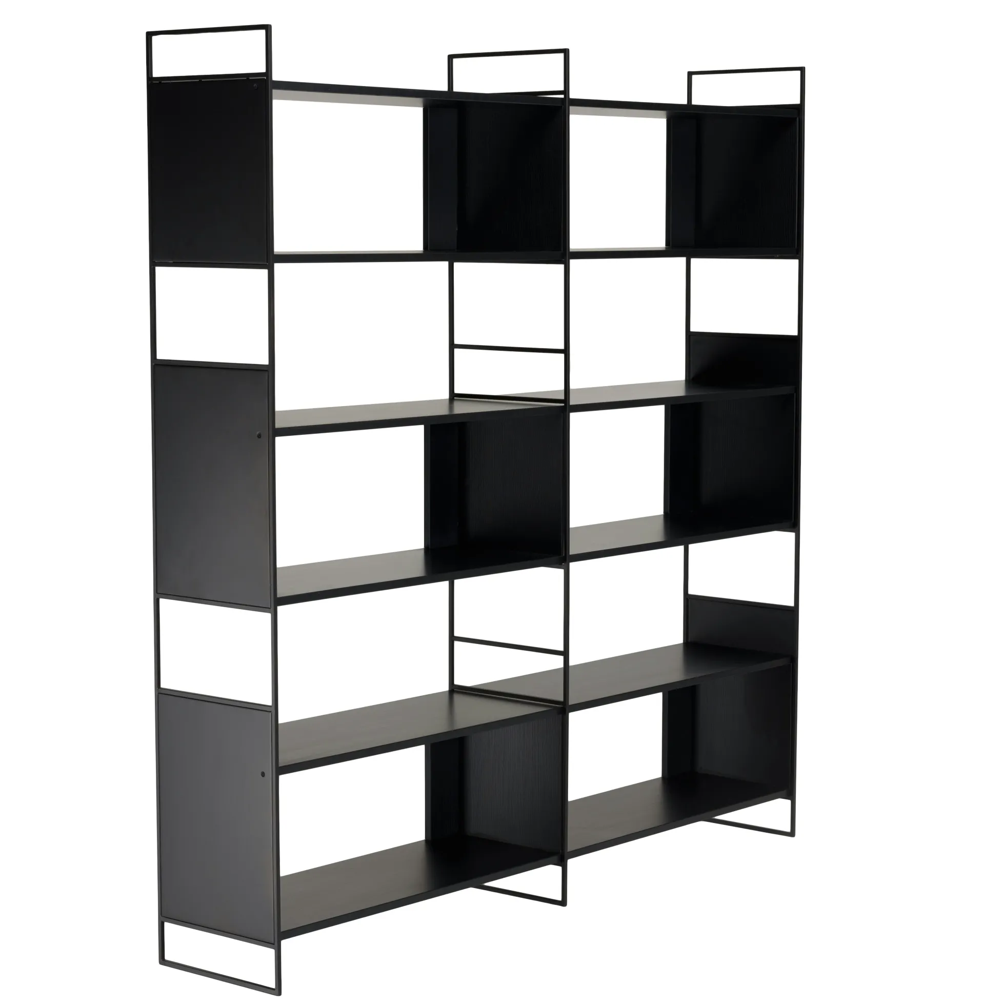 Etagère bois noir et métal 10 niches CORUMBA