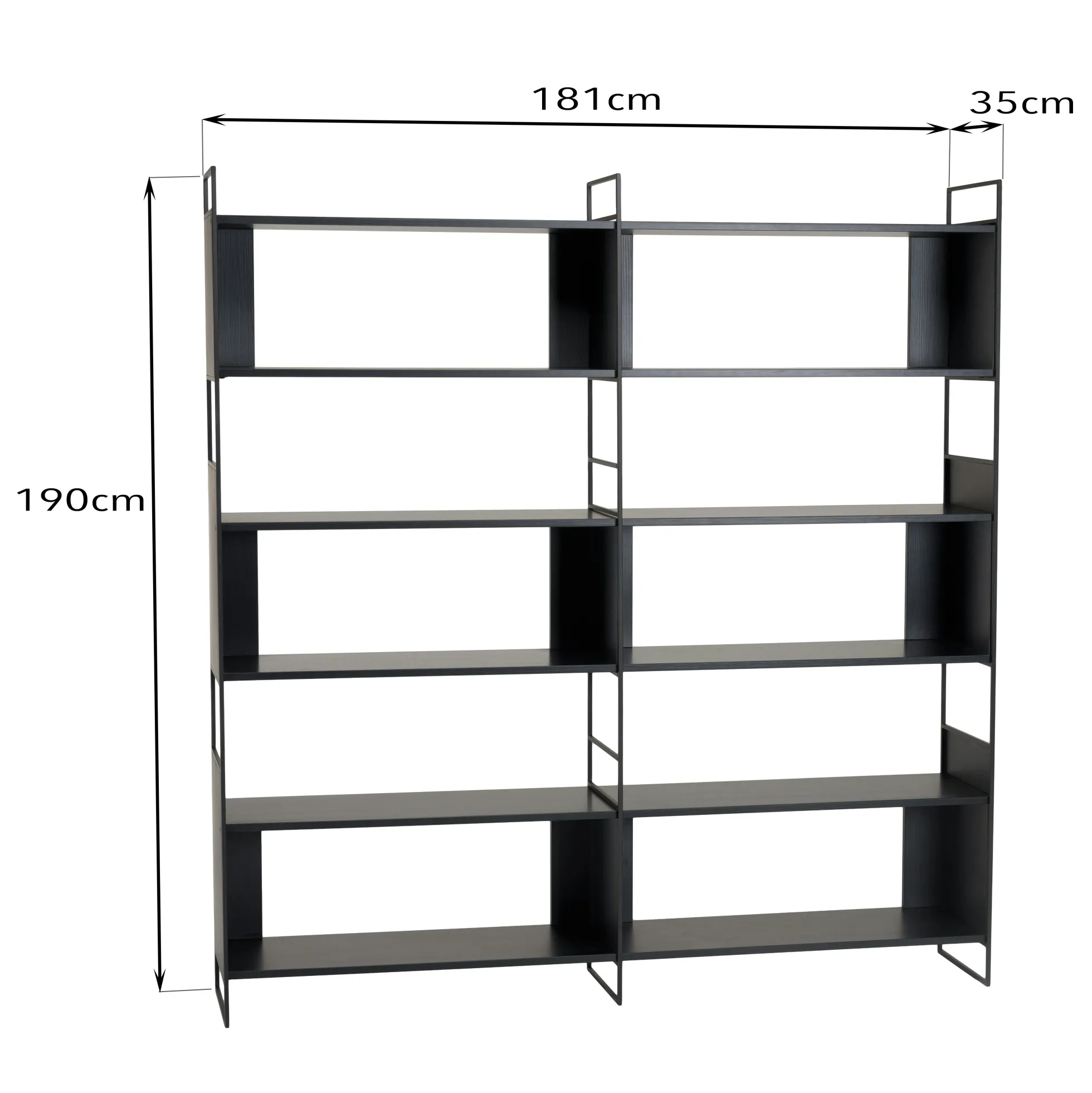 Etagère bois noir et métal 10 niches CORUMBA