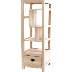 Etagère colonne destructurée hévéa 128cm MAORI