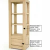 Etagère colonne moderne hévéa 146cm OLGA
