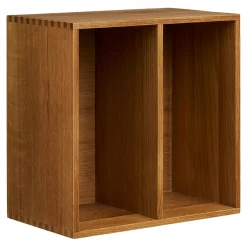 Etagère cube murale 2 niches bois de chêne 30 cm VARDE