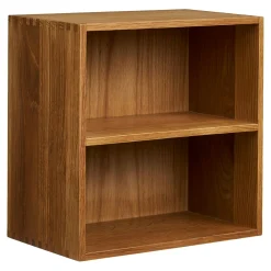 Etagère cube murale 2 niches bois de chêne 30 cm VARDE