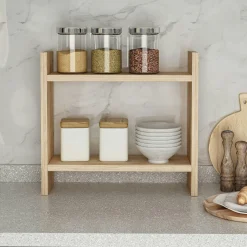Etagère cuisine à poser effet pin - 2 niveaux MARFA