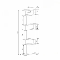Etagère déstructurée blanche - finition effet noyer MARFA