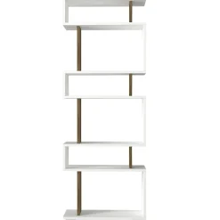 Etagère déstructurée blanche - finition effet noyer MARFA