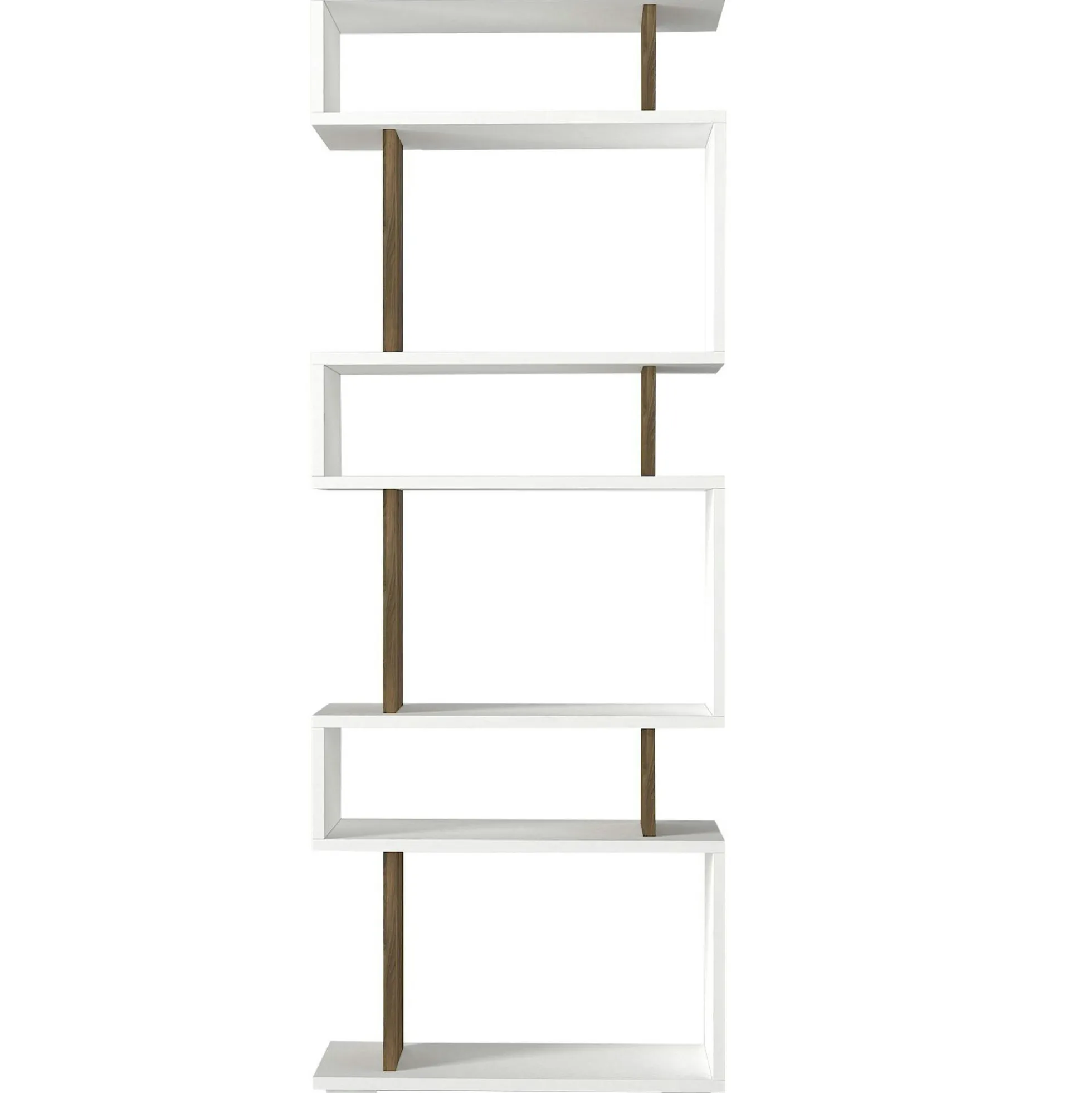 Etagère déstructurée blanche - finition effet noyer MARFA