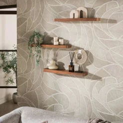 Etagère murale bois foncé à plateau épais 60 cm (lot de 3) NAKO