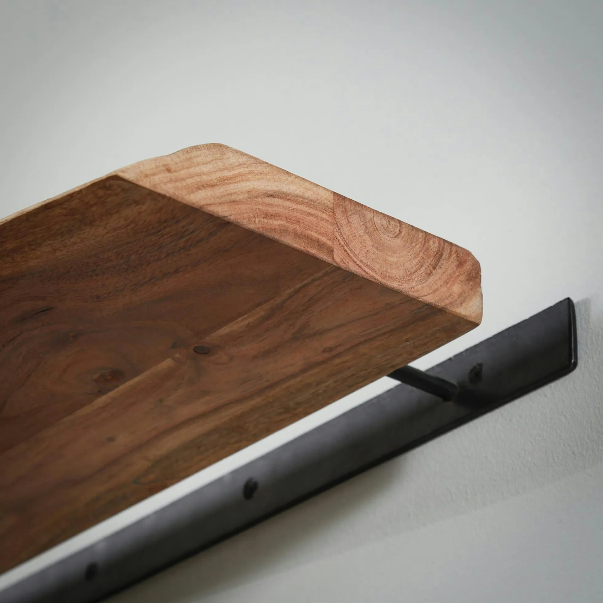 Etagère murale bois massif bordure naturelle 120 cm MELBOURNE