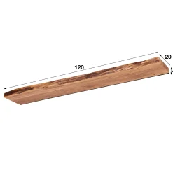Etagère murale bois massif bordure naturelle 120 cm MELBOURNE