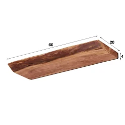 Etagère murale bois massif bordure naturelle 60 cm MELBOURNE