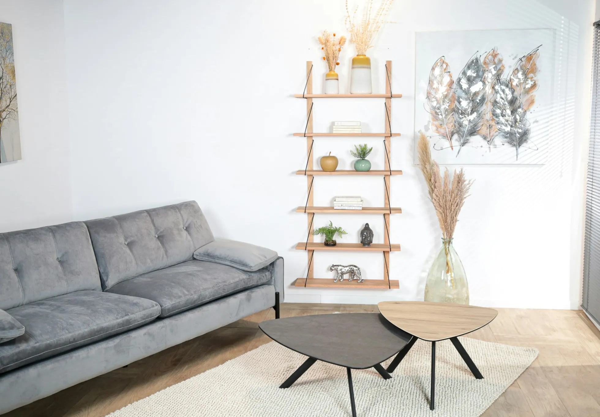 Etagère murale bois massif 6 plateaux (bois blanc) PALERME