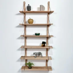 Etagère murale bois massif 6 plateaux (bois blanc) PALERME