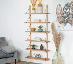 Etagère murale bois massif 6 plateaux (bois blanc) PALERME