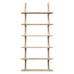 Etagère murale bois massif 6 plateaux (bois blanc) PALERME