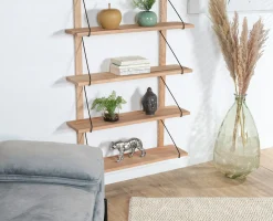 Etagère murale bois massif 6 plateaux (bois blanc) PALERME