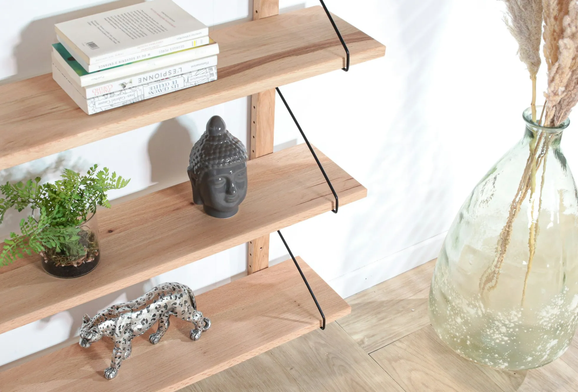 Etagère murale bois massif 6 plateaux (bois blanc) PALERME