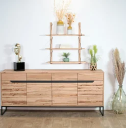 Etagère murale bois massif 3 plateaux (bois blanc) PALERME